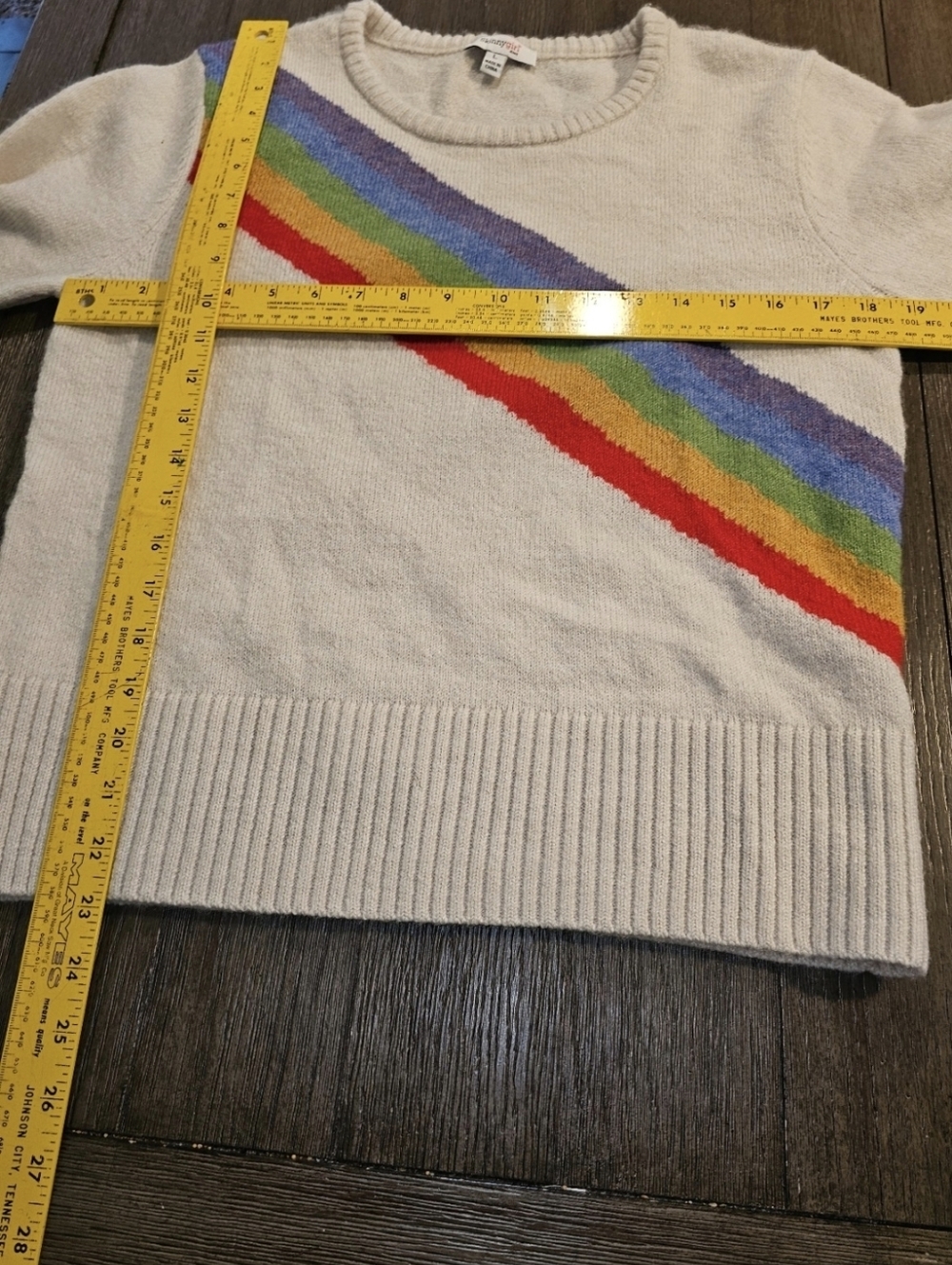 SkinnyGirl Sz. Large White/rainbow Sweater - Picture 4 of 6